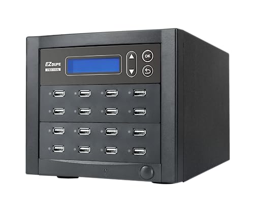 EZ DUPE 1 to 15 USB Duplicator - Standalone USB Flash Memory Stick/Thumb Drive Duplicator, Copier, Cloner, Eraser (DM-FU5-8V15TK)