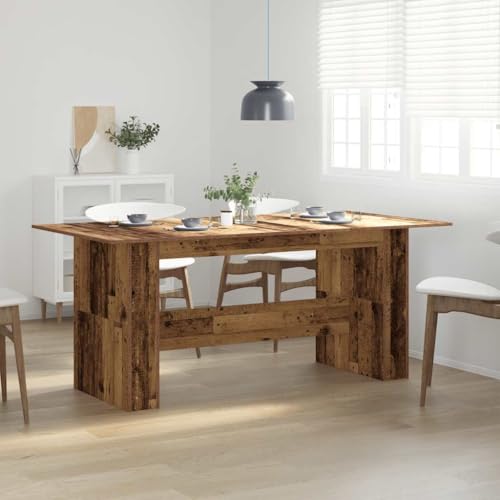 Table à manger structure stable finition bois vieilli chaleureux