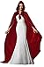 Produktbild kivie Unisexe Halloween Cape à Capuche Poncho Avec Capuchon Longue Costume Cosplay Sorcière Diable Robe Médiévale Manteau Déguisement Maquillage Cape Prince et Princesse (rot, XXXXL: Länge 180 cm)