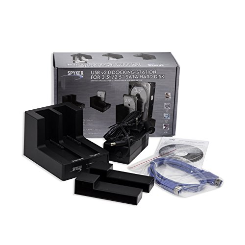 Syba CL-ENC50060 USB 3.0 Dual Slot 3.5"/2.5" Sata III HD Docking Station for Easy Clone and Backup, Black - Thumbnail 4