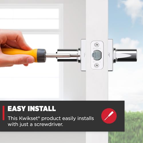 Kwikset Casey Entry Door Handle with Lock and Key, Secure Keyed Reversible Lever Exterior, Door Lock, For Front Door Entrance and Bedrooms, Polished Chrome, Pick Resistant Smartkey Rekey Security by Kwikset - Image 3