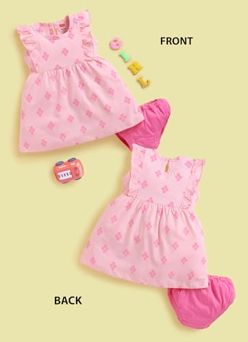 Image of LuvLap Baby Girl 100% Cotton Sleevless Girls Frock Pack of 3