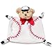 Bearington Baby Wee Lil' Slugger Plush Teddy Baseball Security Blankie, Lovey 8" x 7"