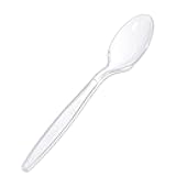 Ciaell 500PCS Clear Plastic Spoons - Heavy Duty Plastic Cutlery - 6.7inch Heavyweight and Disposable Clear Spoons for Parties Weddings Restaurant