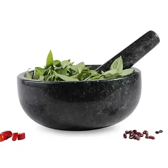 Koville Granite Mortar and Pestle Set, 8" Extra Large Grinder Bowl for Guacamole, Salsa, Spices, Herbs, Garlic, Nuts