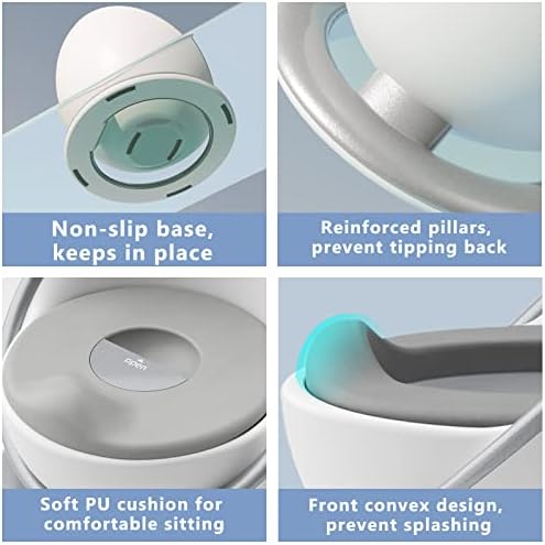 FAYDUDU Potty Training Toilet Seat Travel Potty Kids Toilet Training Seat Toddler Toilet Seat with Splash Guard Lightweight and Portable Potty for Boys and Girls Aged 6-36 Months (Gray)