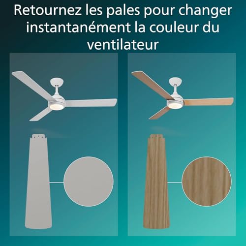 Ventilateur De Plafond Philips Civx – 132 cm, LED 2500 lm, Télécommande - vue 6