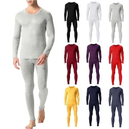 Thermal Underwear Set for Men Long Johns with Fleece Lined Winter Cold Weather Long Sleeve Baselayer Set Top Bottom4
