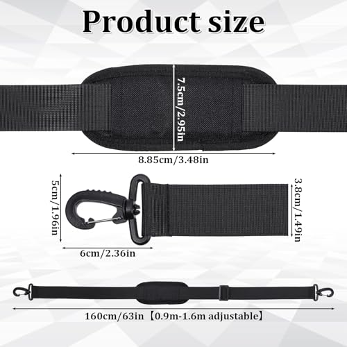 56" Bag Strap, Shoulder Strap Universal Adjustable Shoulder Belt Replacement Laptop Shoulders Straps Luggage Duffel Straps with Metal Hook for Briefcase Laptop Messenger Crossbody Bag Luggage Camera2