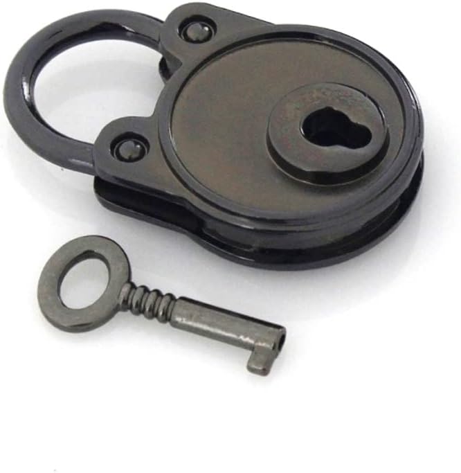 1pcs Metal Fashion Lovely Lock Vintage Mini Padlock Bag Suitcase Luggage Box Key Lock with Key DIY Hardware Accessories (Color : E) (D)