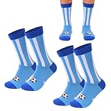 2 Paare Fußball Fußballsocken Sportsocken Fußball Socken Trainingssocken Fussball Socken Für Jungen Und Mädchen Fußballtraining Laufen Sport 40-45 Blau Und Weiß