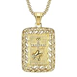 LHJHZDJC Collar con colgante de cruz de manos rezando cuadradas para hombres y mujeres, uso diario, collar de color dorado, joyería masculina, gran regalo para ella y él