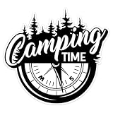 2-Pack 5.12'x4.72', Camping Time Vinyl Car Bumper Sticker & Window Decal for Auto, Caravan, RV, Camper, Motorhome, Minivan, Glass, Metal, Ceramic, Front Decoration and Camping Theme | #AZ342