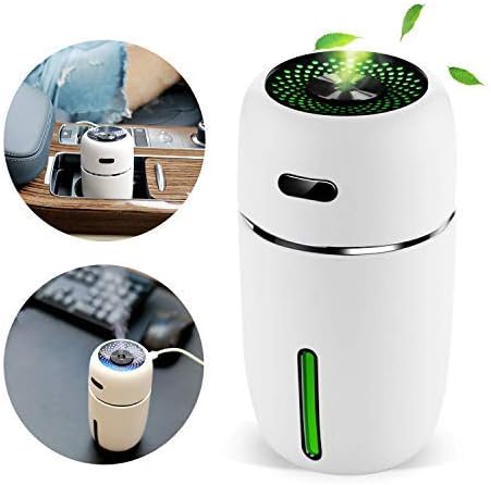 MZTDYTL Portable Mini USB Humidifier, 200ml Ultrasonic Cool Mist Humidifier with 7 Colors Light Changing for Bedroom Home Office Travel,Auto Shut-Off, Super Quiet Operation (White)