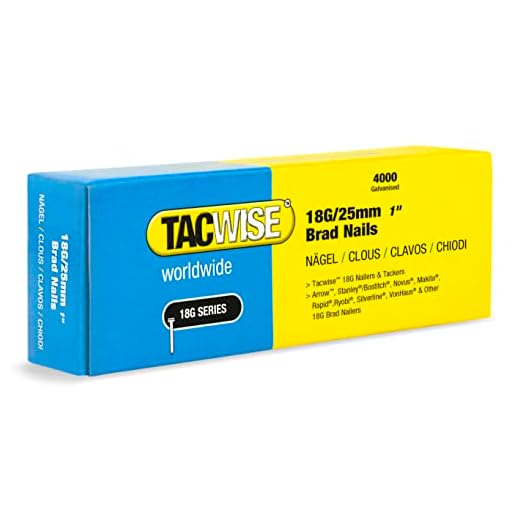 TACWISE 1710 Chiodi Brad Galvanizzati Tipo 18G / 25 mm, Confezione da 4000