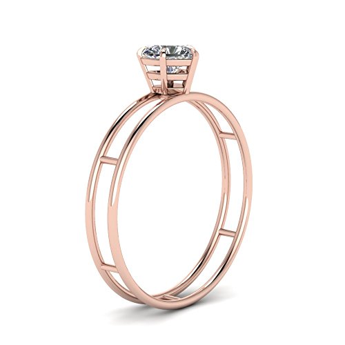 Bague cœur en or rose avec pierre précieuse ajustable de la taille 47 à 70