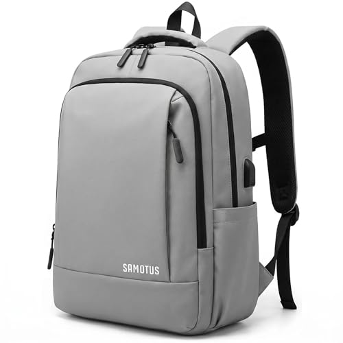 SAMOTUS Mochila Moderna Minimalista, Diseño Elegante, Impermeable, con Múltiples Compartimentos, para Portátil y Uso Diario, Disponible en Negro, Gris y Gris Oscuro