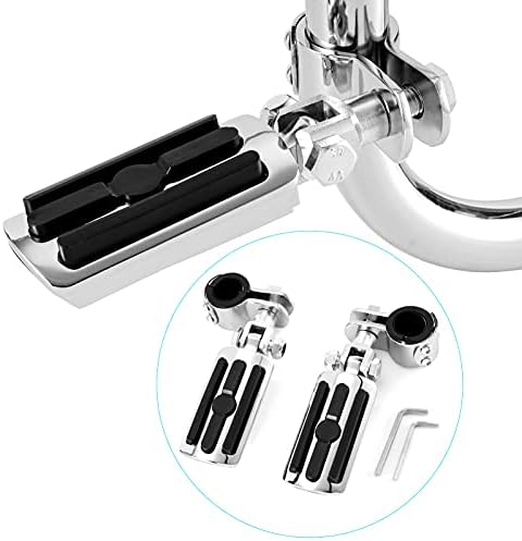 Motorcycle Highway Foot Pegs Motorcycle Highway Pegs Foot Rest Compatible with Harley Road King Street Glide Honda Suzuki Yamaha with 1"(25mm), 1 1/4" (32mm), 1 1/3" (34mm) Engine Guard
