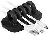 Idealstanley Cable Clip Holder Weighted Desktop Cord Management Fixture (Black)