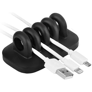 Monaco Cable Clip Holder Weighted Desktop Cord Management Fixture (Black)