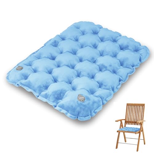 YEEKORO Inflatable Seat Cushion, Chair Cushions, Lightweight Air Sitting Pad, Portable Chair Pads for Indoor Dining Room Kitchen Chairs Office Airplane Car, Floor Cushion for Home(Blue)