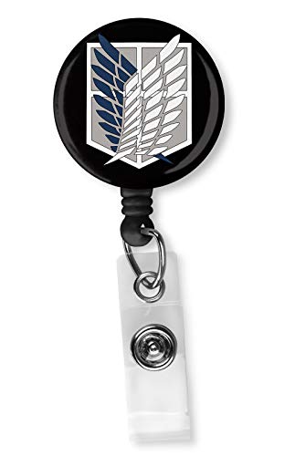 Attack On Titan Scouting Legion Retractable ID Card Badge Reel with Alligator Clip Name Nurse Decorative Badge Holder Clip on Card Holders