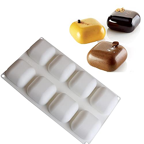 8 Cavity Square Silicone Mold For Doughnut Dessert Baking Pan Ice Cream Biscuit Cake Tools DIY Soap Mould Use Steam Oven