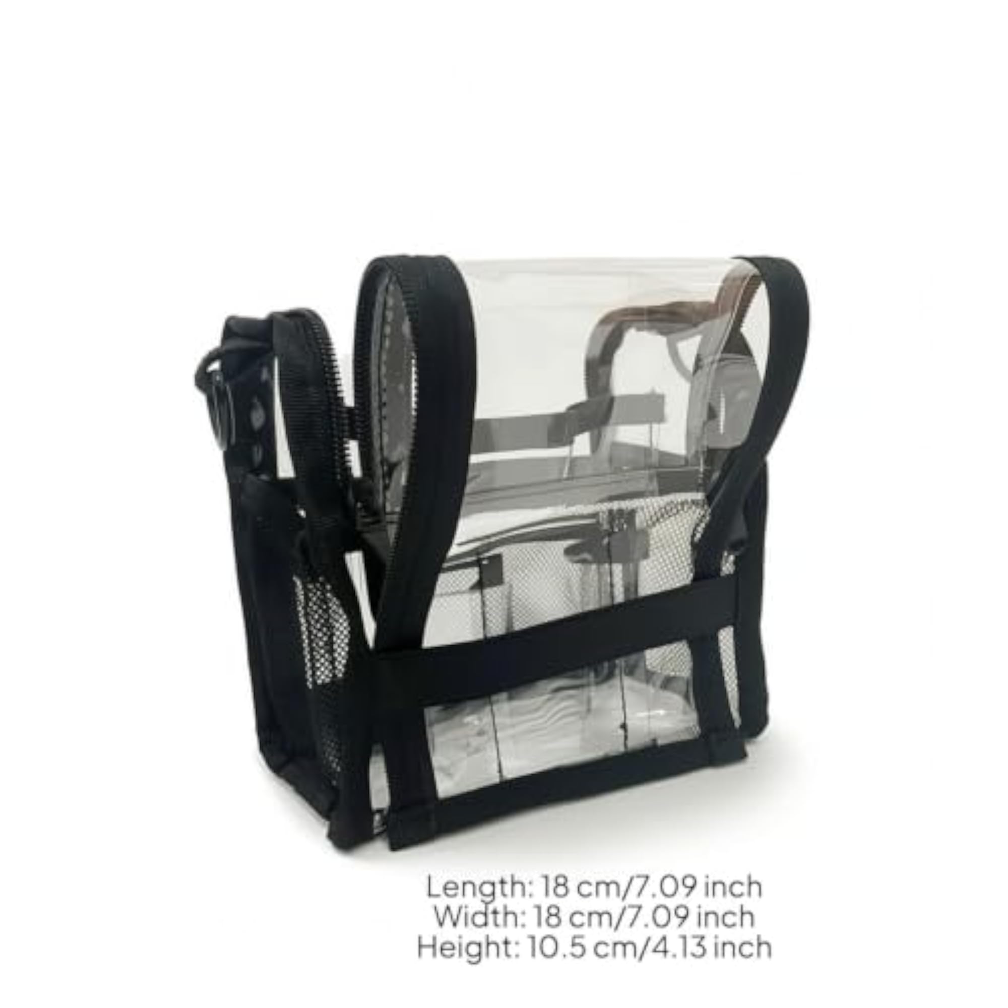 Easy to Clean Cosmetic Case, Double Layer Transparent Makeup Bag