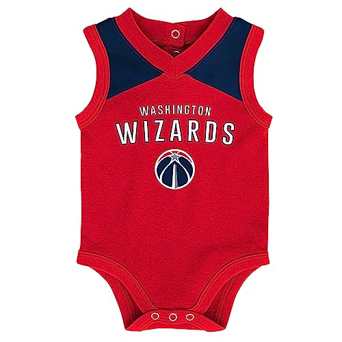 Outerstuff NBA Newborn (0-9M) Infant (12M-24M) Overtime 3-Piece Bodysuit Set, Washington Wizards 6-9 Months