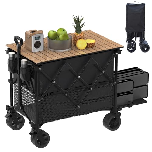 Double Decker Wagon with Table and All-Terrain Wheels