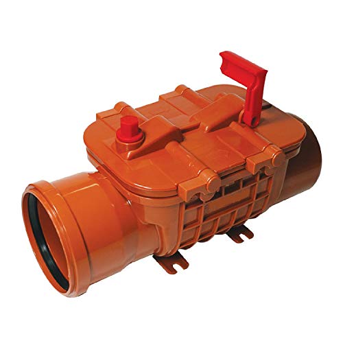 UZMAN Rückstauverschluss DN110 mit doppelter Rückstauklappe Rückstausperre aus ABS, Bau Rückstausicherung, DN 100/110 mm KG Rohr abwasser Fäkalien
