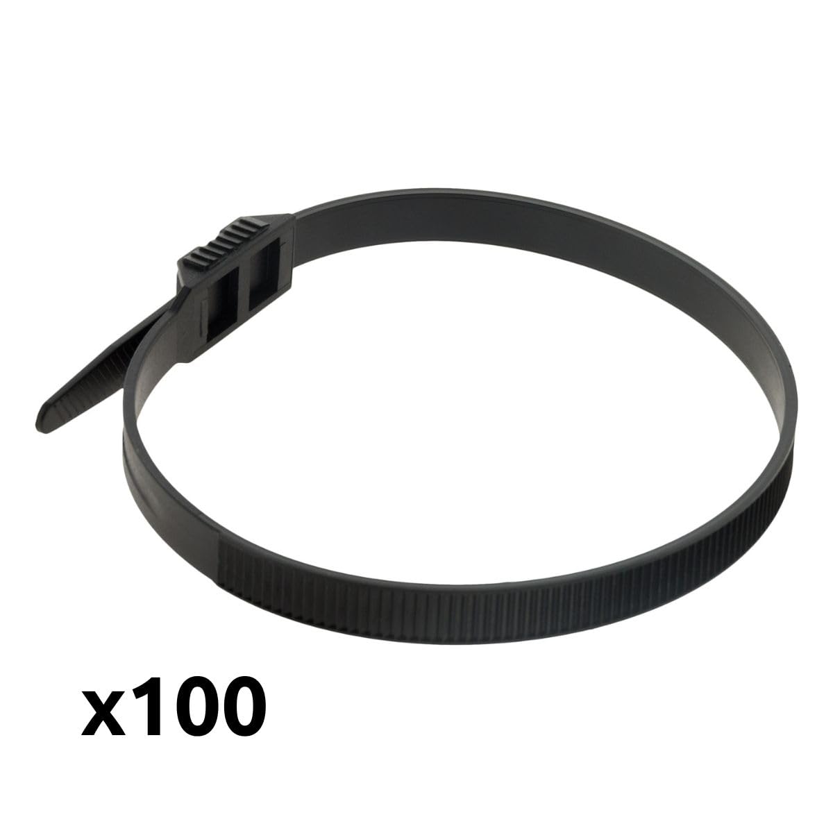 Zenitech 121074 Set of 100 Cable Ties Black, 9x180 mm - Image 2