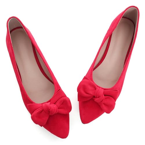 Image of TN TANGNEST Women Fashion Bowknot Flats Comfort Pointed Toe Dress Shoes