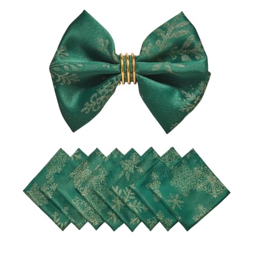 HomeJoy Hunter Gold Jacquard 17x17 Square Polyester Cloth Napkins Set of 8