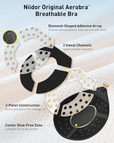 Image of Niidor Adhesive Bra Strapless Ultra Sticky Invisible Push up Silicone Bra Multiple Colors Sizes Reusable for Backless Dress