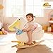Qaba Pelican Baby Rocking Horse, Plush Stuffed Animal Rocker with Realistic Duck Sound and Safety Belt, Kids Ride on Rocking Horse for Toddlers 18–36 Months, White