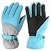 YOLAI Fashion Kids Girls Boys Winter Skiing Gloves Outdoor Windproof Mittens Cycling Gloves Warm Fleece Lined Gloves 6~10T (Light Blue, One Size)