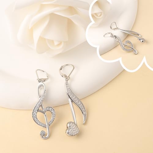 925 Sterling Silver Music Earrings - Violin/Clarinet/Trumpet/French Horn/Treble Clef/Saxophone/Harp Dangle Earrings Musical Instrument Jewelry Gifts for Musician Teacher Women Men3