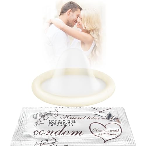 Kondome 100 Stück Packung - Condoms für männer - Natürliches Empfinden - Extra dünne Kondome für intensives Empfinden beim gemeinsamen Liebesspiel- 53 mm breite - Condoms for Men