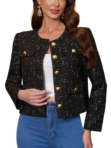Image of M.Infisavo Cropped Tweed Blazers for Women