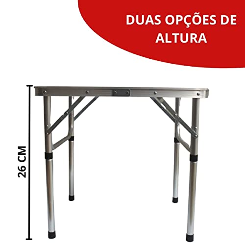 Mesa Camping Dobrável Vira Maleta 60 x 45cm, Importway