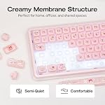 MechLands X Maorbeng X100 PRO Clavier de jeu Membrane avec Pad numérique, RGB Clavier d'ordinateur sans fil avec rétroéclairage 5000mAh Batterie, BT/2.4G/USB-C filaire, 96% Mise en page pour Windows/Mac/PC (Pink)