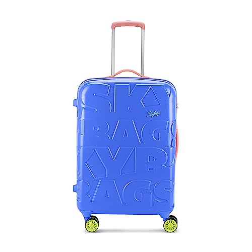 Skybags-Crest-Medium-Size-Hard-Luggage-69-cm-Polycarbonate-Luggage-Trolley-with-8-Wheels-and-TSA-Approved-Lock-Dazzling-Blue-Amber-Unisex