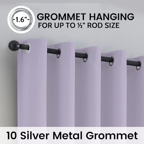 Image of SimpleHome Lilac 100% Blackout Curtains Room Darkening Living Room 63 Inch