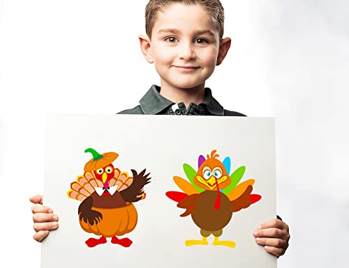 52Pcs Thanksgiving Crafts For Kids, Make-A-Turkey Stickers Party Games/Favors/Supplies(Small Size) #TOP6