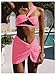 SHENHE Women's 3 Piece Swimsuit One Shoulder Ruched Cut Out Bikini Set with Cover Up Skirt Pink X-Small