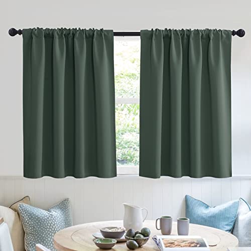 RYB HOME Short Blackout Privacy Curtains 30 inch Long for Bathroom Window