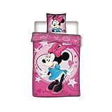  Minnie Housse de Couette Fille avec Taie d\'oreiller - 200 x 140 cm - Parrure Disney