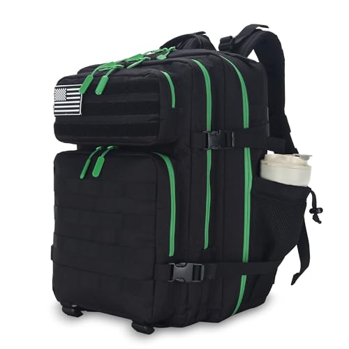 Lovelinks21 Tactical Military Backpack 25L (Black Neon Green)