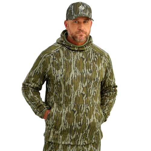 Nomad Men's Axe Camo Hoodie, Performance Hunting Sweatshirt, Mossy Oak Bottomland, Large